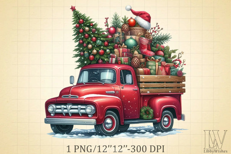 Christmas Truck Clipart Bundle 5 - CraftNest - Digital Crafting and Art