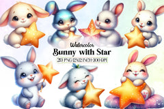 Bunny Star Clipart Bundle - CraftNest - Digital Crafting and Art