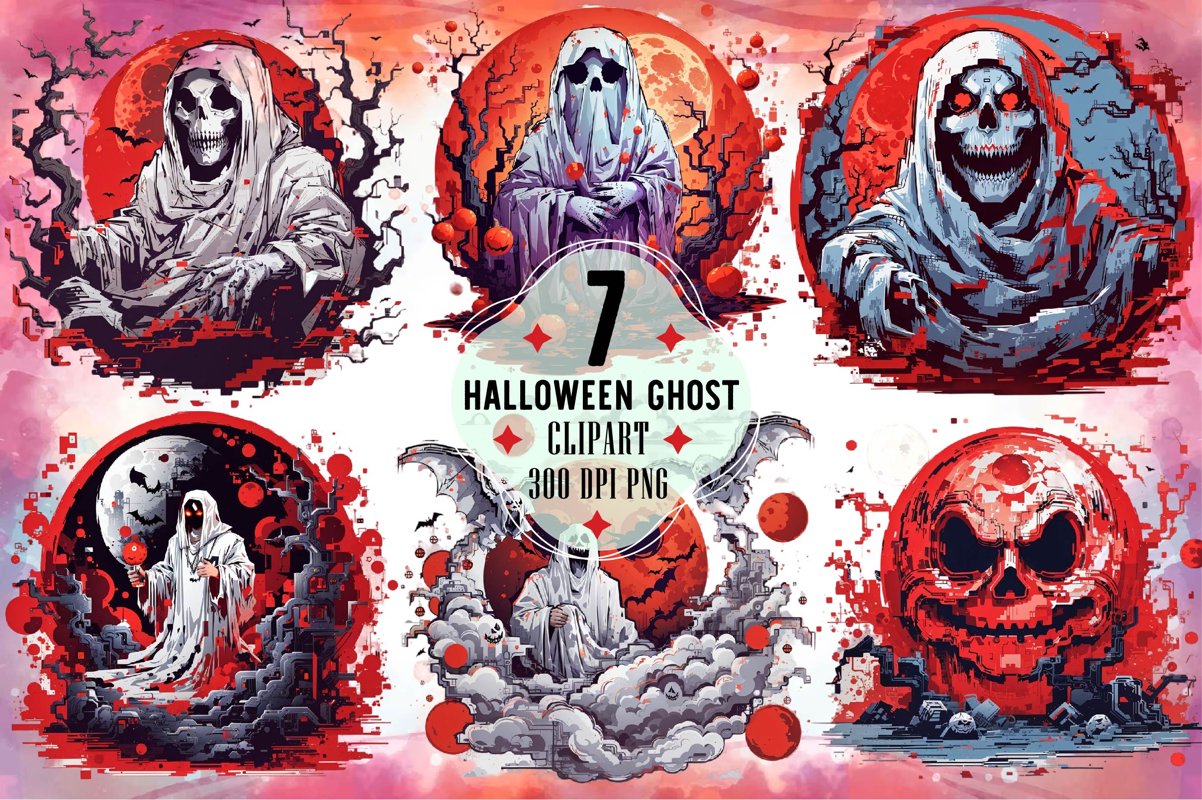Halloween Ghost Clipart Bundle 2
