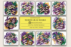 Mardi Gras Masks Background Papers - CraftNest - Digital Crafting and Art