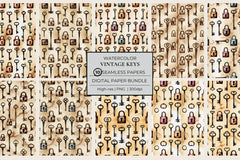 Vintage Keys Seamless Papers - CraftNest - Digital Crafting and Art