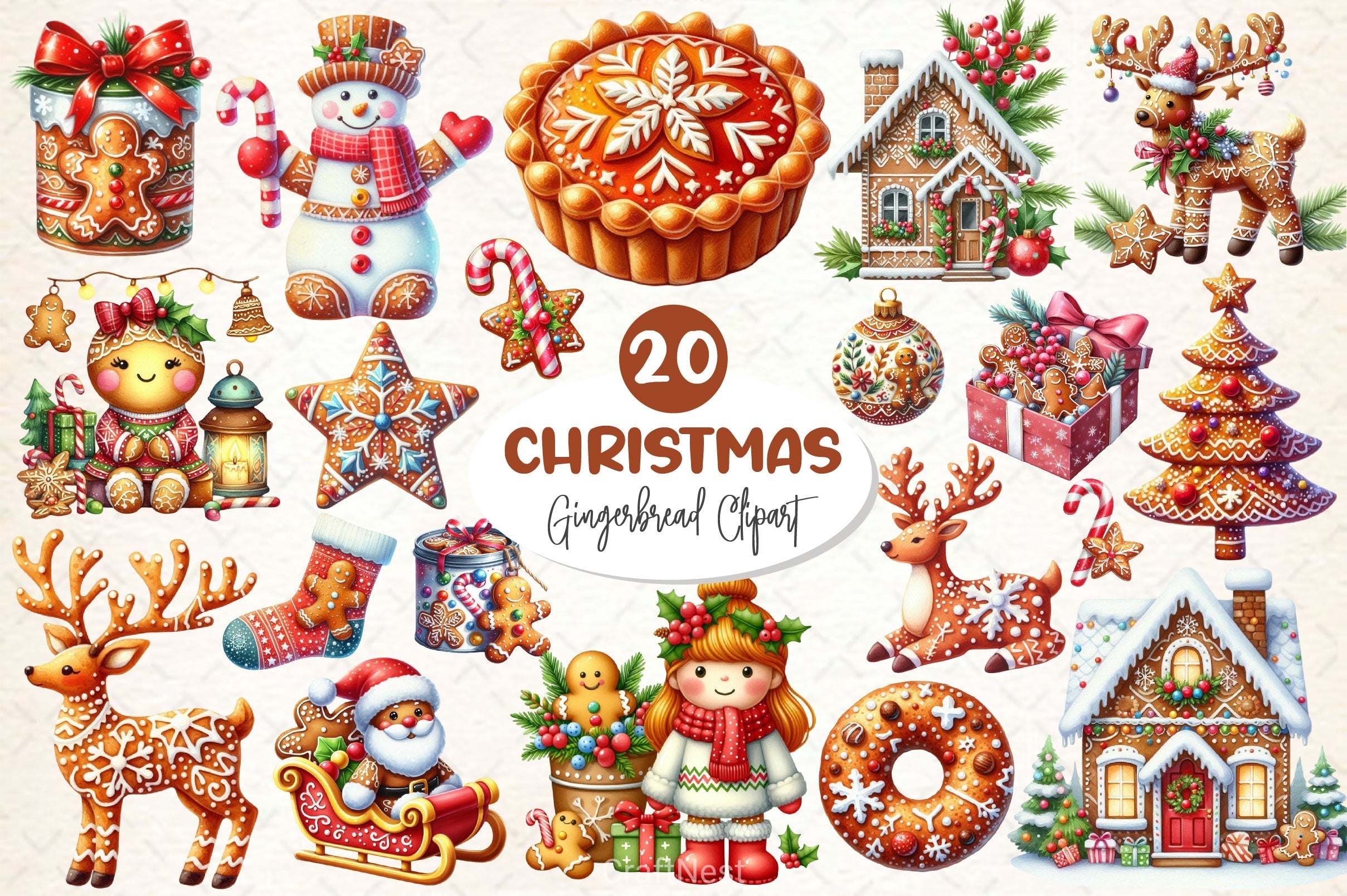 Christmas Gingerbread Clipart Bundle 7