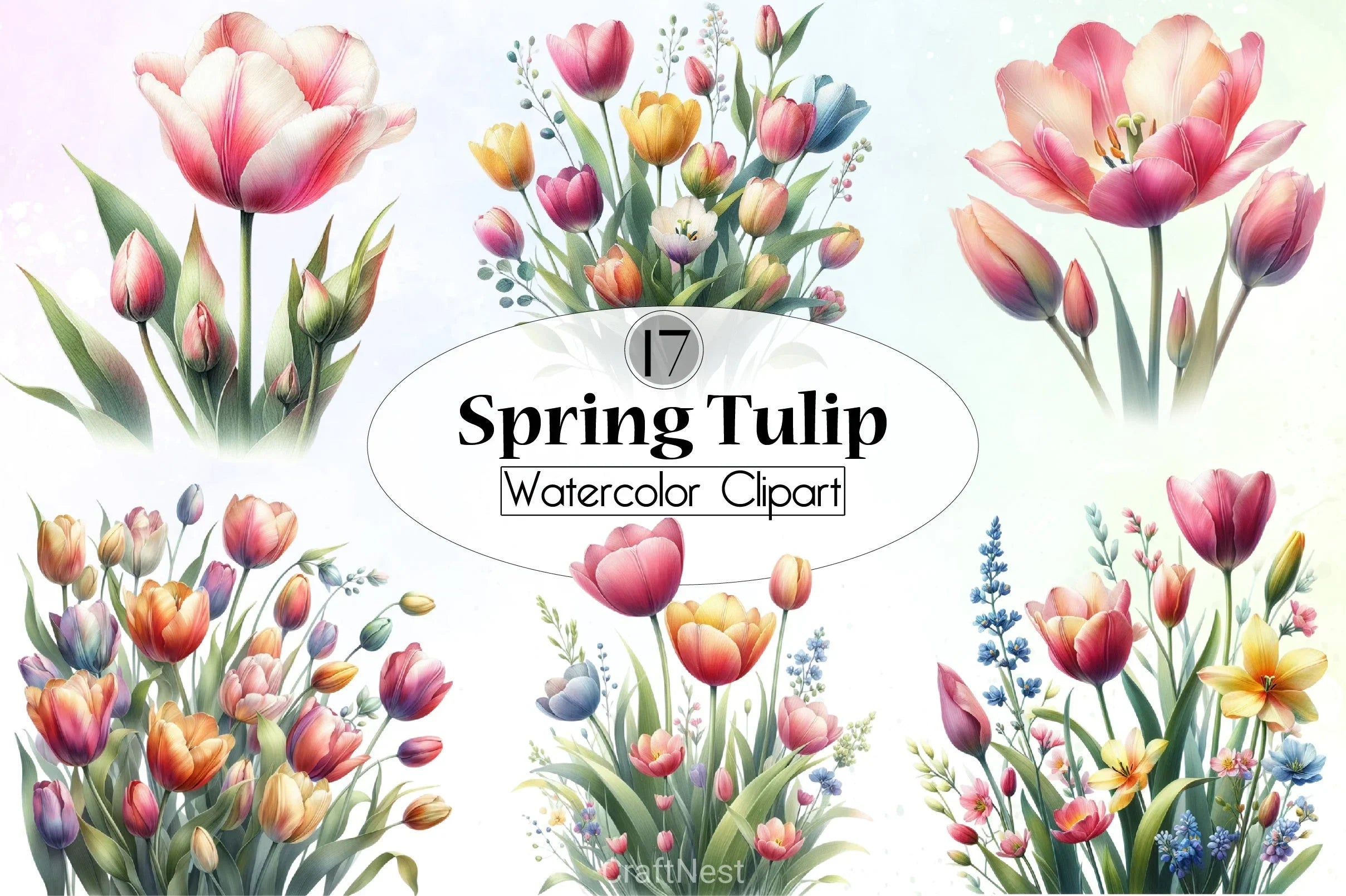 Spring Tulip Clipart Bundle 3 - CraftNest - Digital Crafting and Art