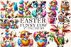 Funny Easter Cow Clipart Bundle