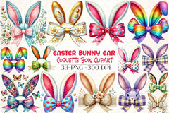 Easter Bunny Ear Bow Clipart Bundle - CraftNest - Digital Crafting and Art