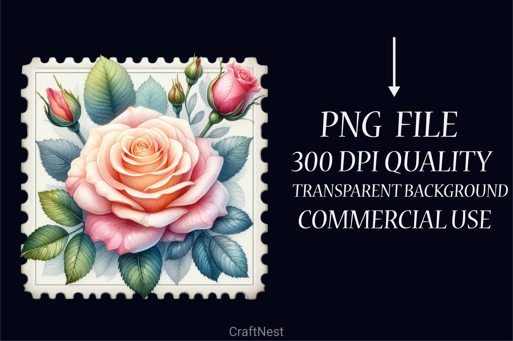 Vintage Faux Roses Stamps Clipart Bundle - CraftNest - Digital Crafting and Art