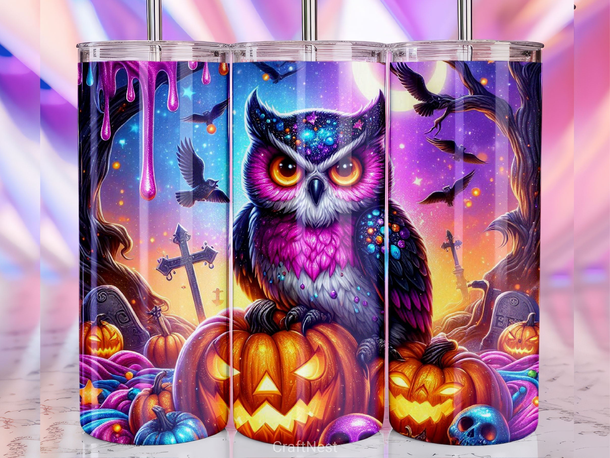 Halloween Owl Tumbler Wrap Bundle