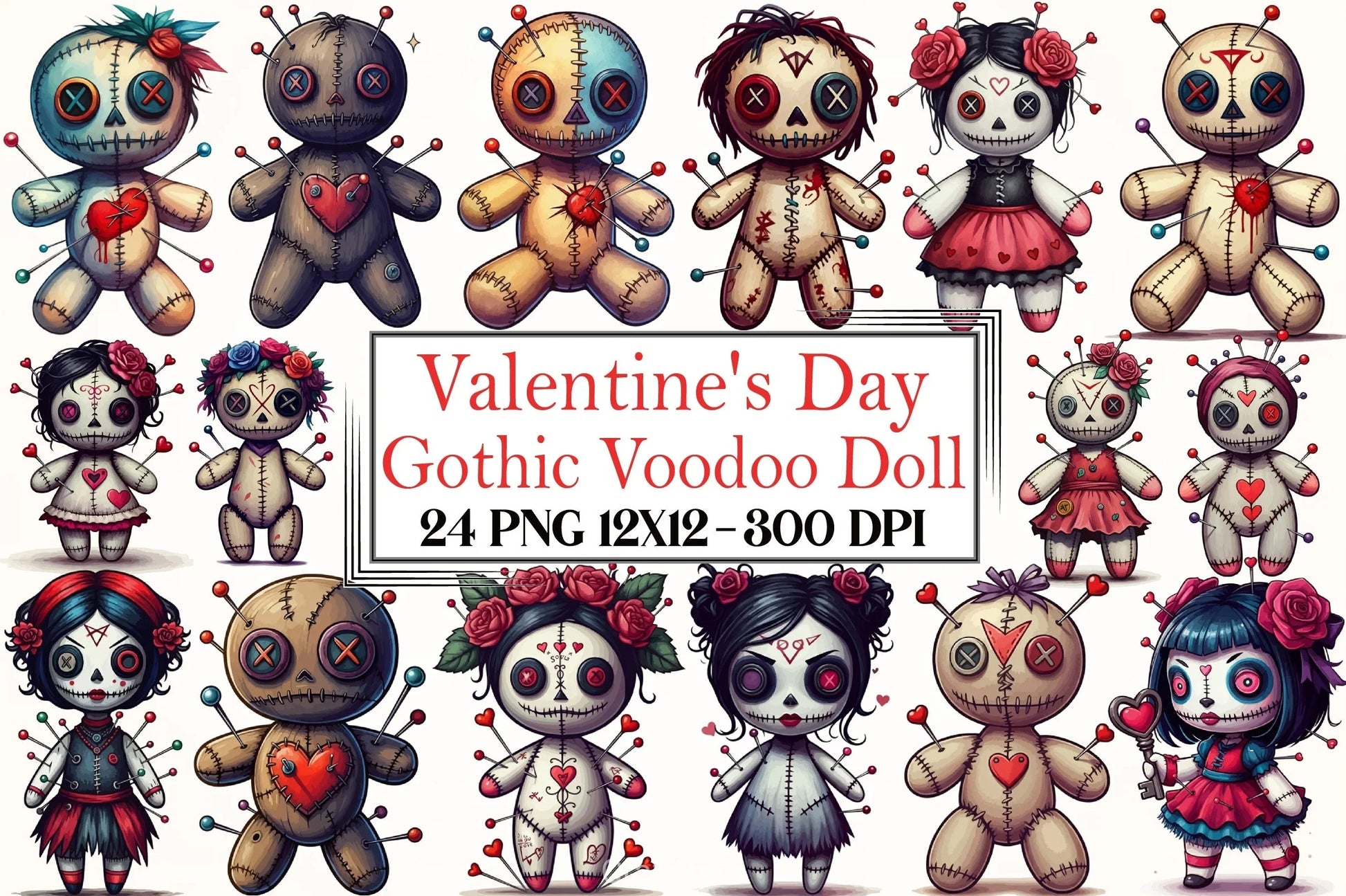 Gothic Voodoo Doll Clipart Bundle - CraftNest - Digital Crafting and Art