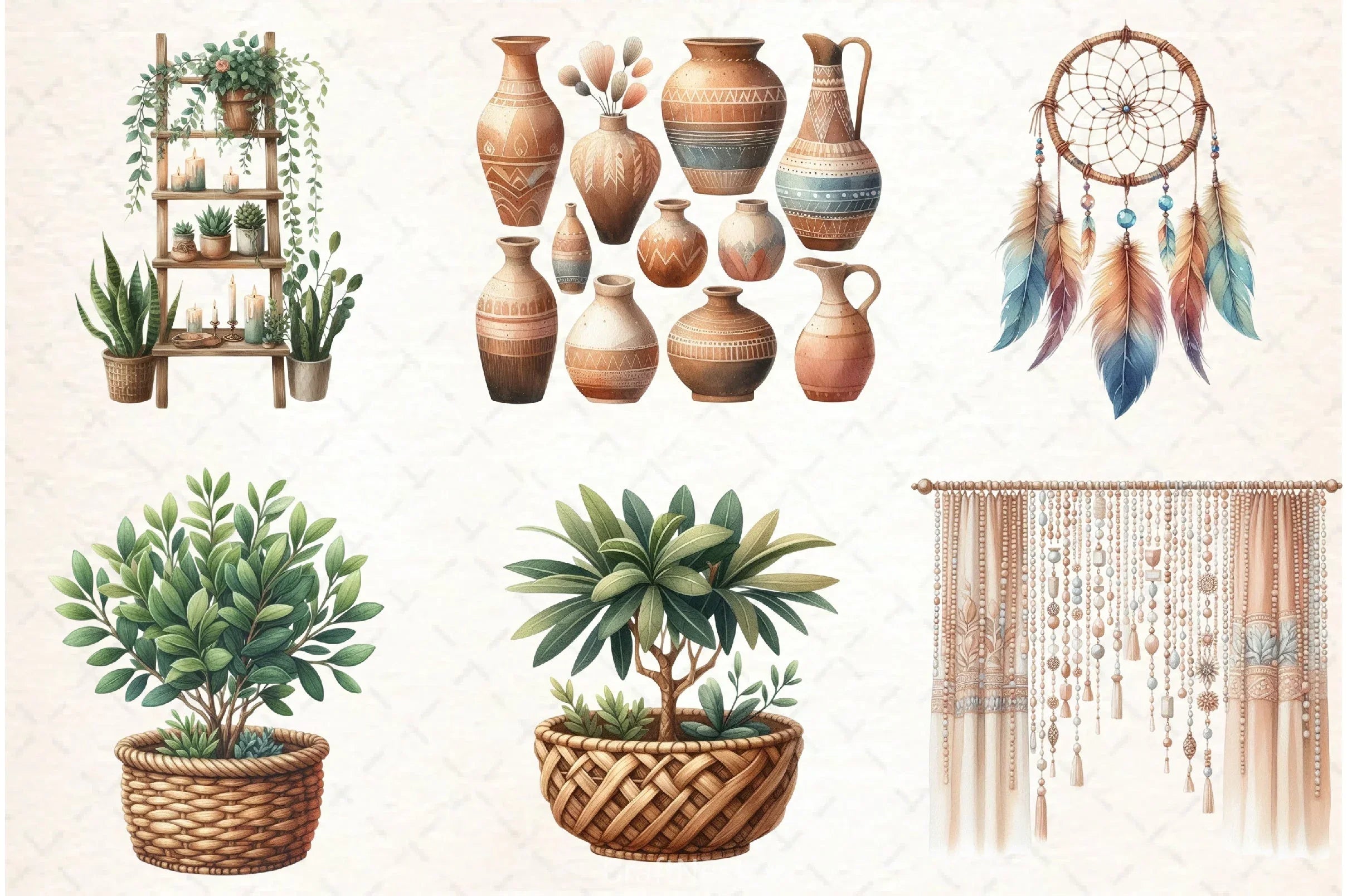 Boho Interior Clipart Bundle - CraftNest - Digital Crafting and Art