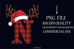 Santa Reindeer Hat Alphabet Clipart Bundle - CraftNest - Digital Crafting and Art