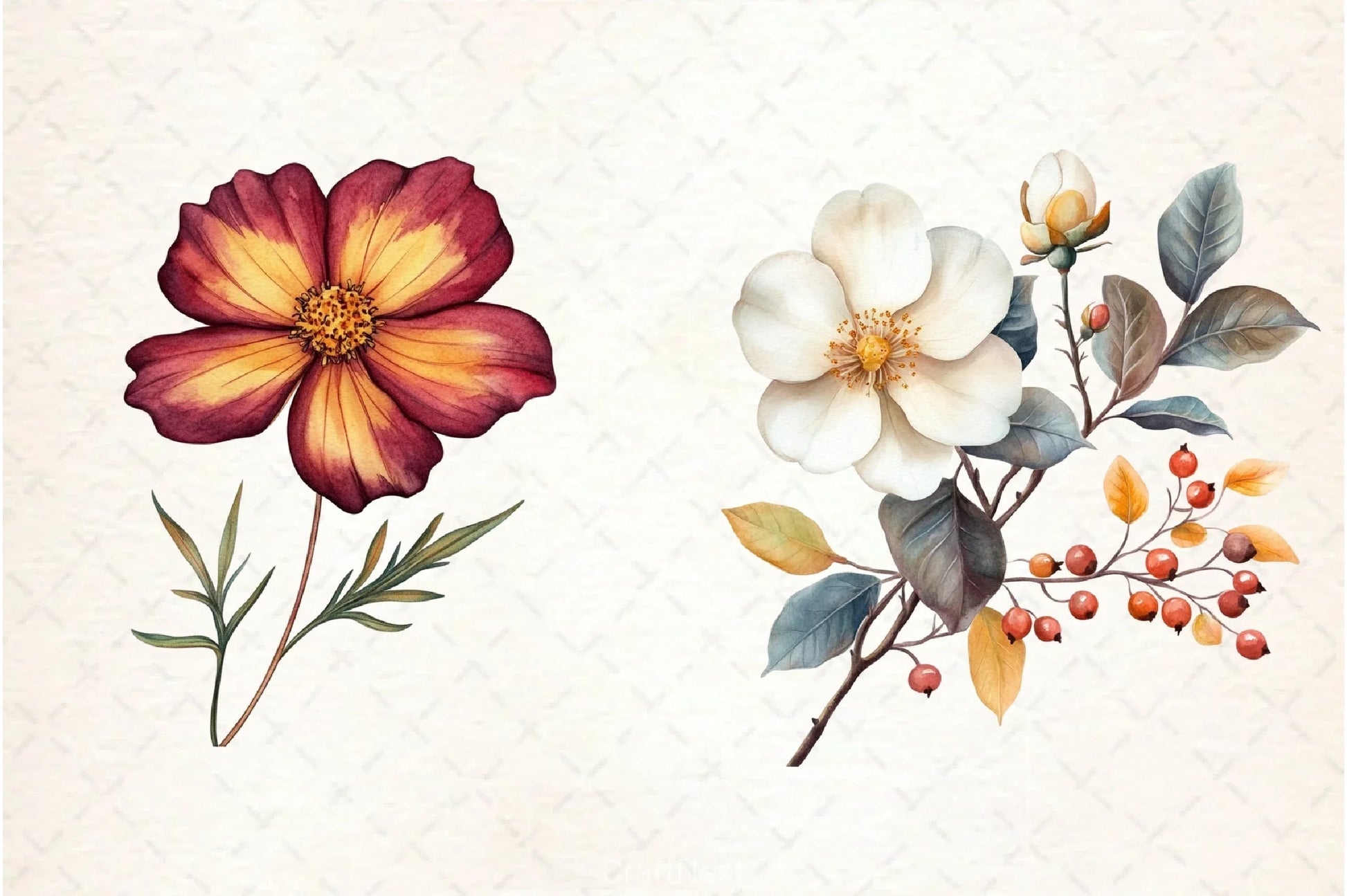 Fall Flower Clipart Bundle 2 - CraftNest - Digital Crafting and Art