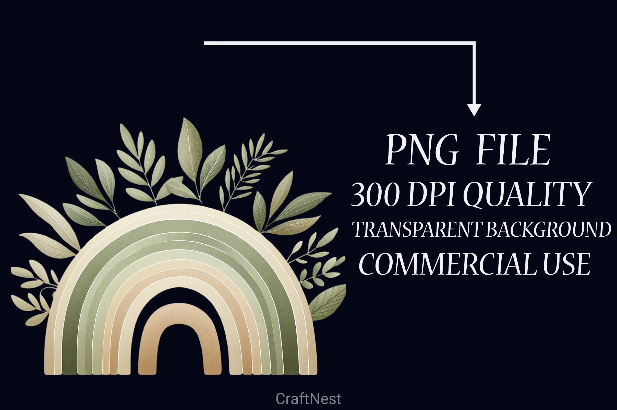 Boho Rainbow Clipart Bundle - CraftNest - Digital Crafting and Art