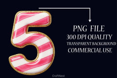 Candy Cane Alphabet Clipart Bundle - CraftNest - Digital Crafting and Art