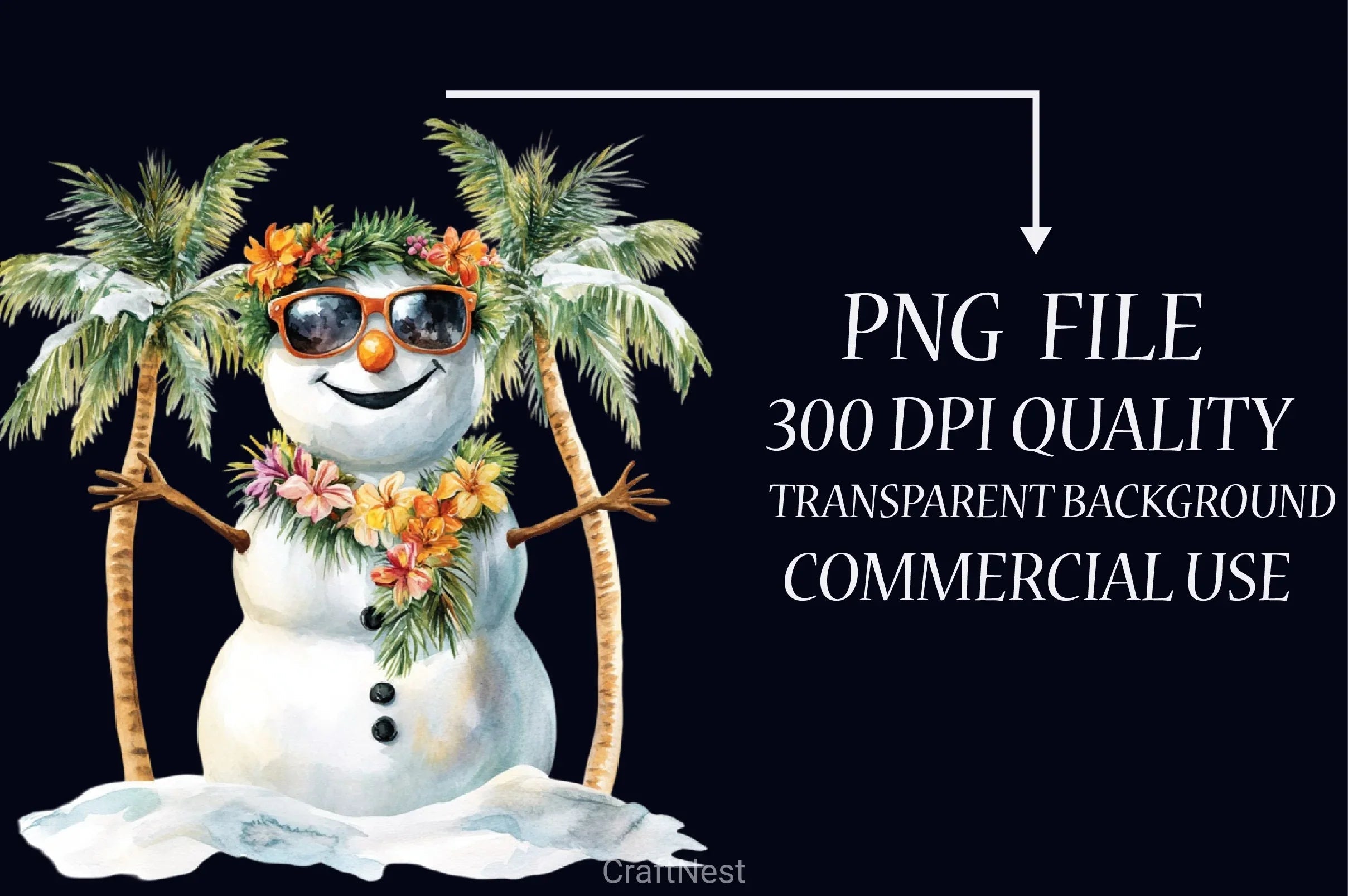 Tropical Aloha Christmas Clipart Bundle - CraftNest - Digital Crafting and Art