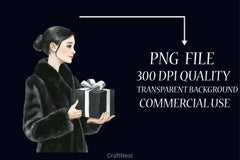 Black & White Christmas Clipart Bundle 2 - CraftNest - Digital Crafting and Art