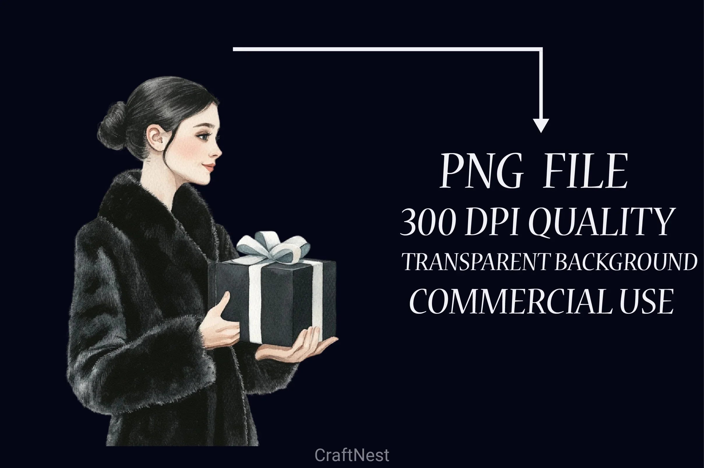 Black & White Christmas Clipart Bundle 2 - CraftNest - Digital Crafting and Art