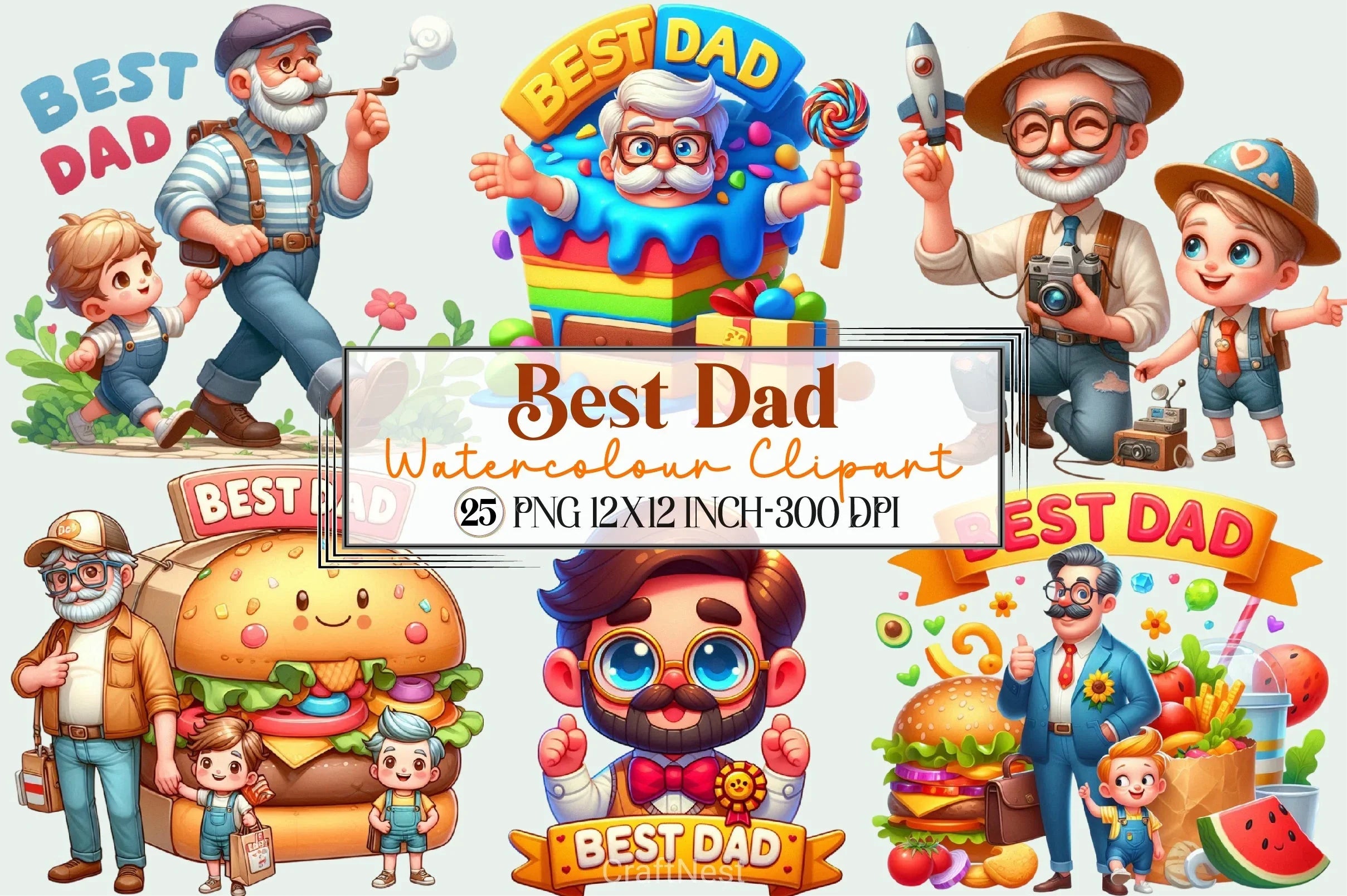 Best Dad Clipart Bundle - CraftNest - Digital Crafting and Art