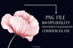 Dusty Pink Flowers Clipart Bundle - CraftNest - Digital Crafting and Art