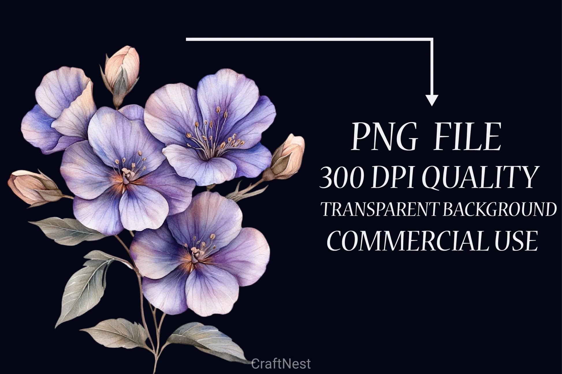 Purple Flowers Clipart Bundle - CraftNest - Digital Crafting and Art