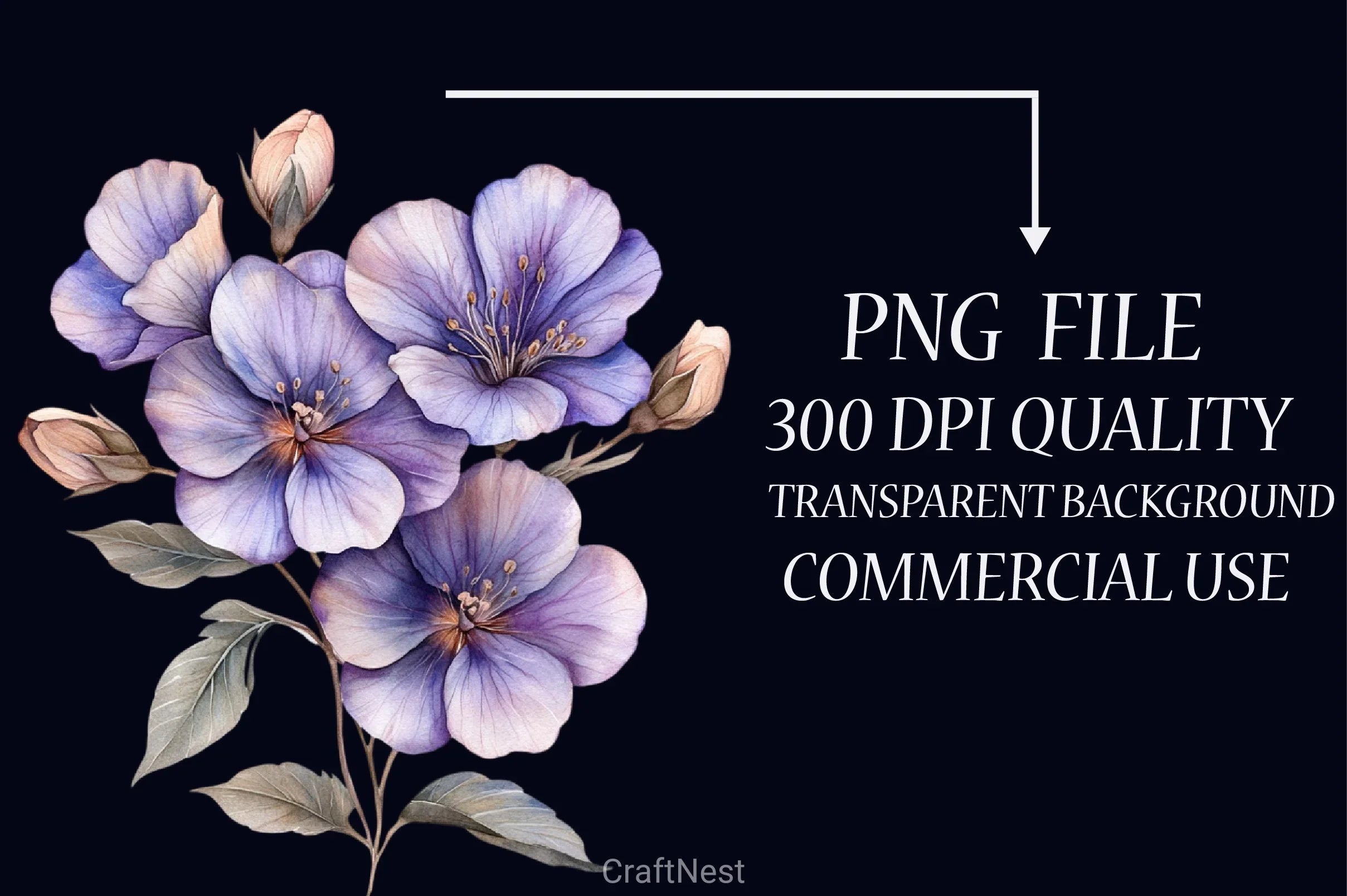 Purple Flowers Clipart Bundle - CraftNest - Digital Crafting and Art
