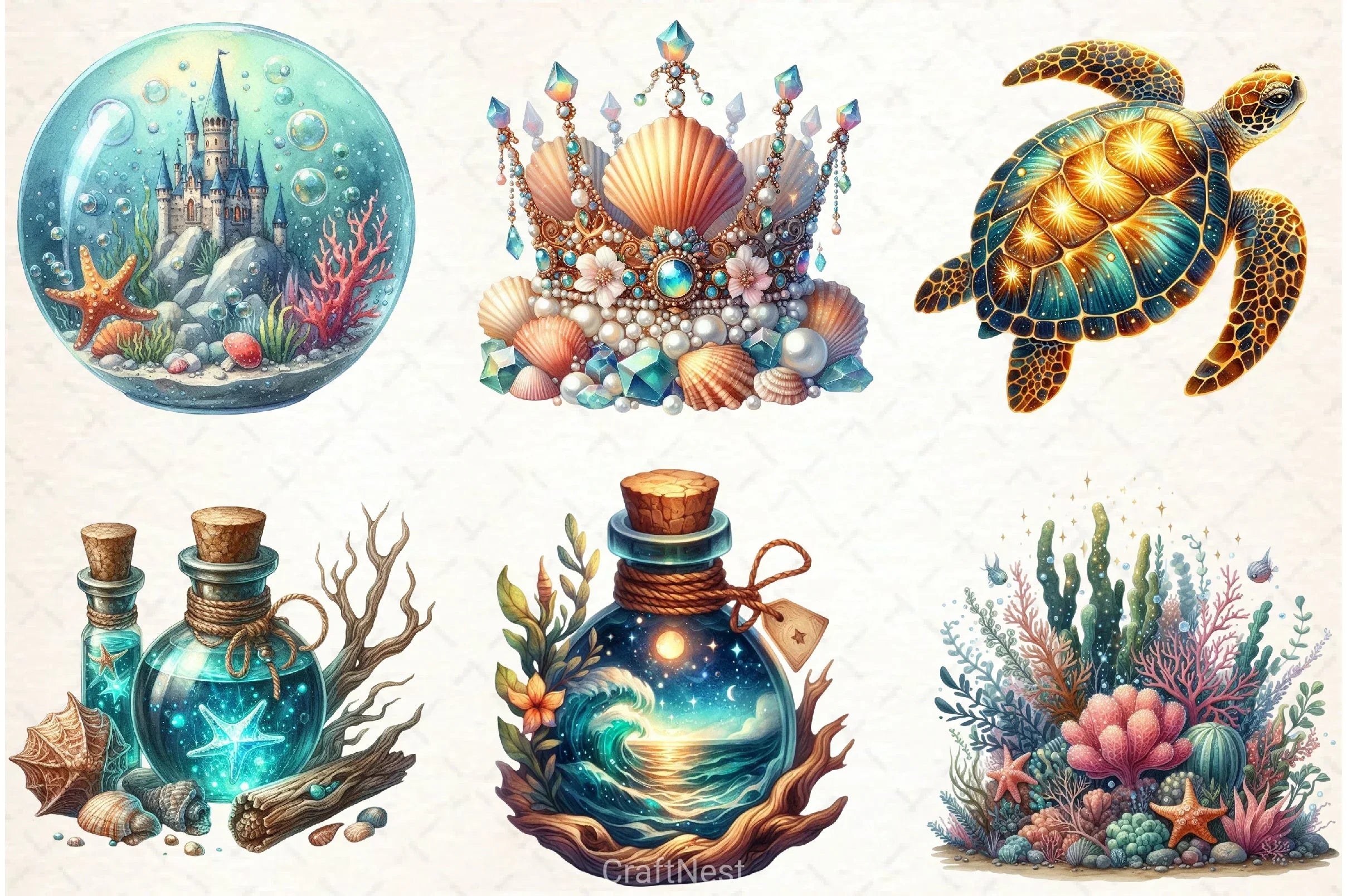 Magical Ocean Clipart Bundle - CraftNest - Digital Crafting and Art