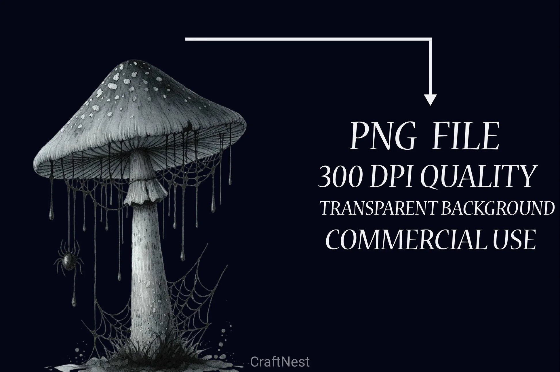 Gothic Mushroom Clipart Bundle 2 - CraftNest - Digital Crafting and Art