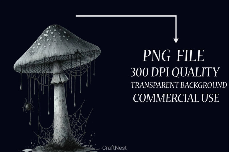 Gothic Mushroom Clipart Bundle 2 - CraftNest - Digital Crafting and Art