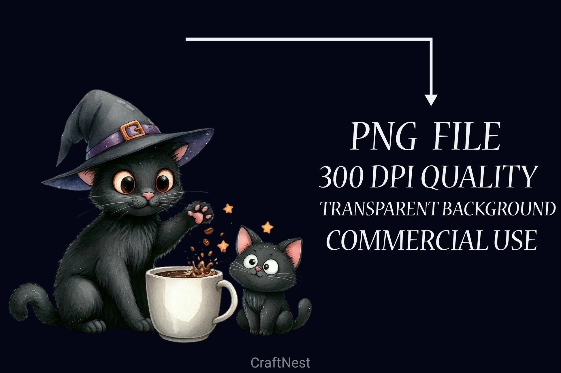 Cat Silhouette Coffee Clipart Bundle - CraftNest - Digital Crafting and Art