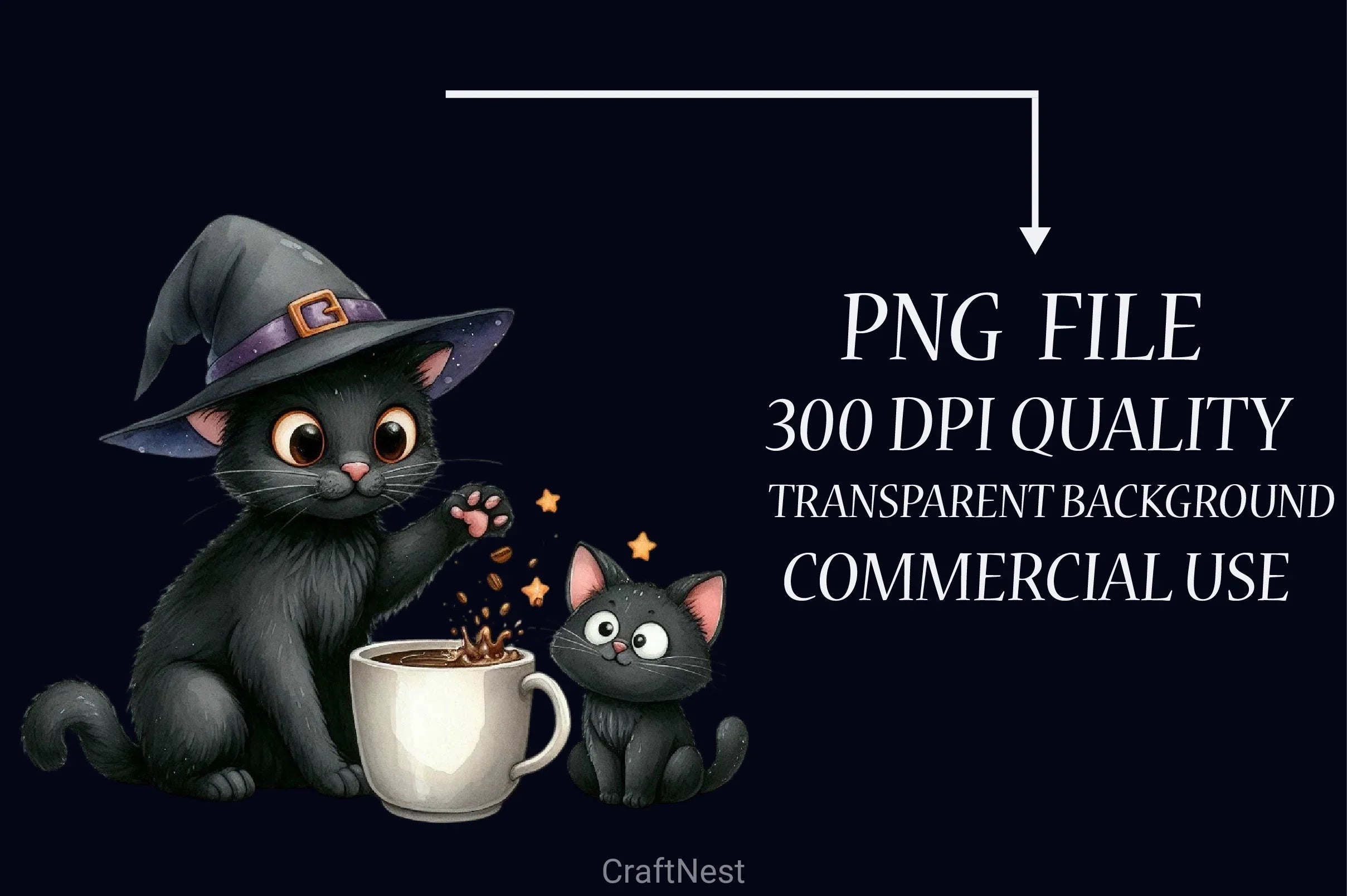 Cat Silhouette Coffee Clipart Bundle - CraftNest - Digital Crafting and Art