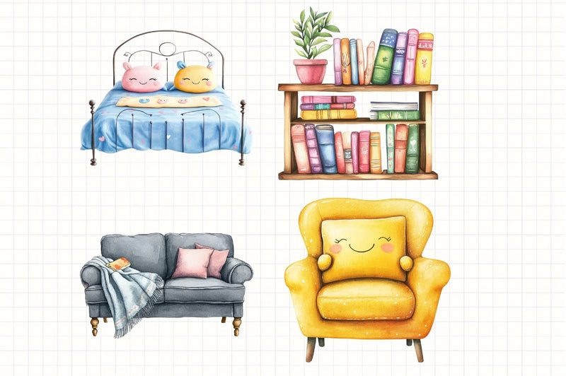 Home Furniture Clipart Bundle 5 - CraftNest - Digital Crafting and Art