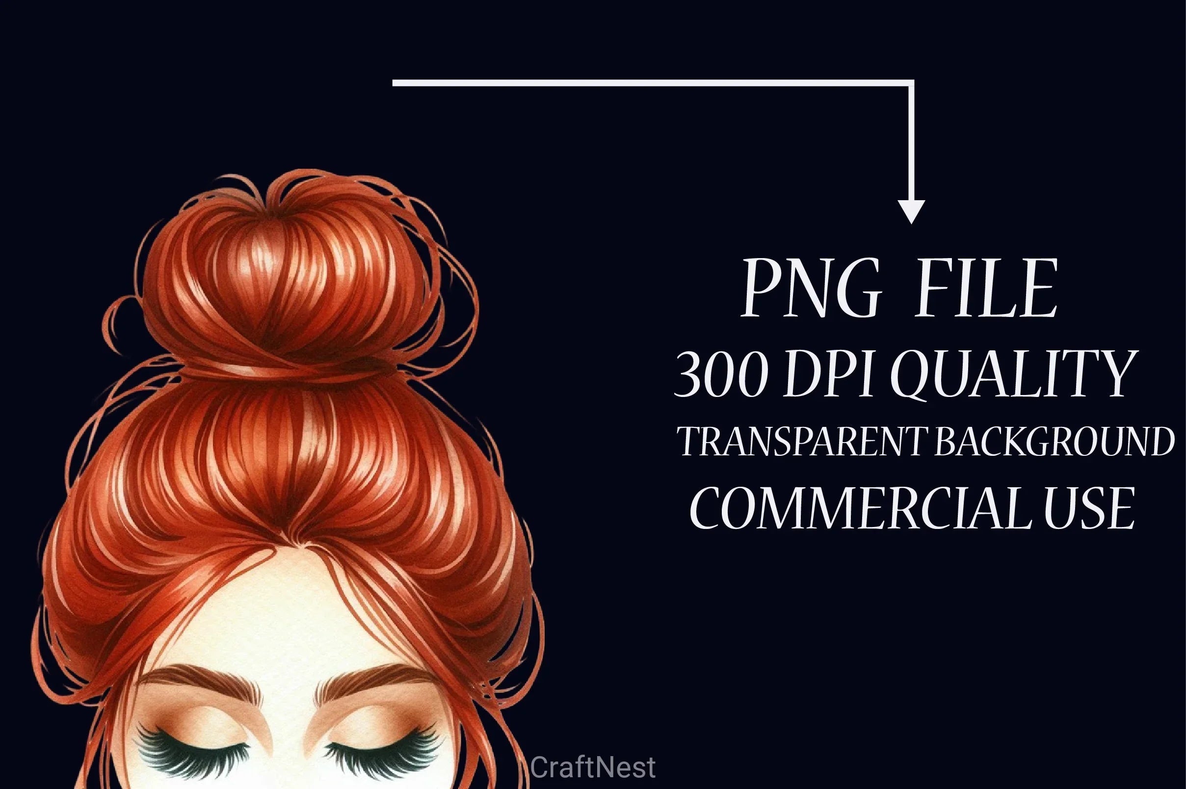 Long Natural Hair Clipart Bundle - CraftNest - Digital Crafting and Art