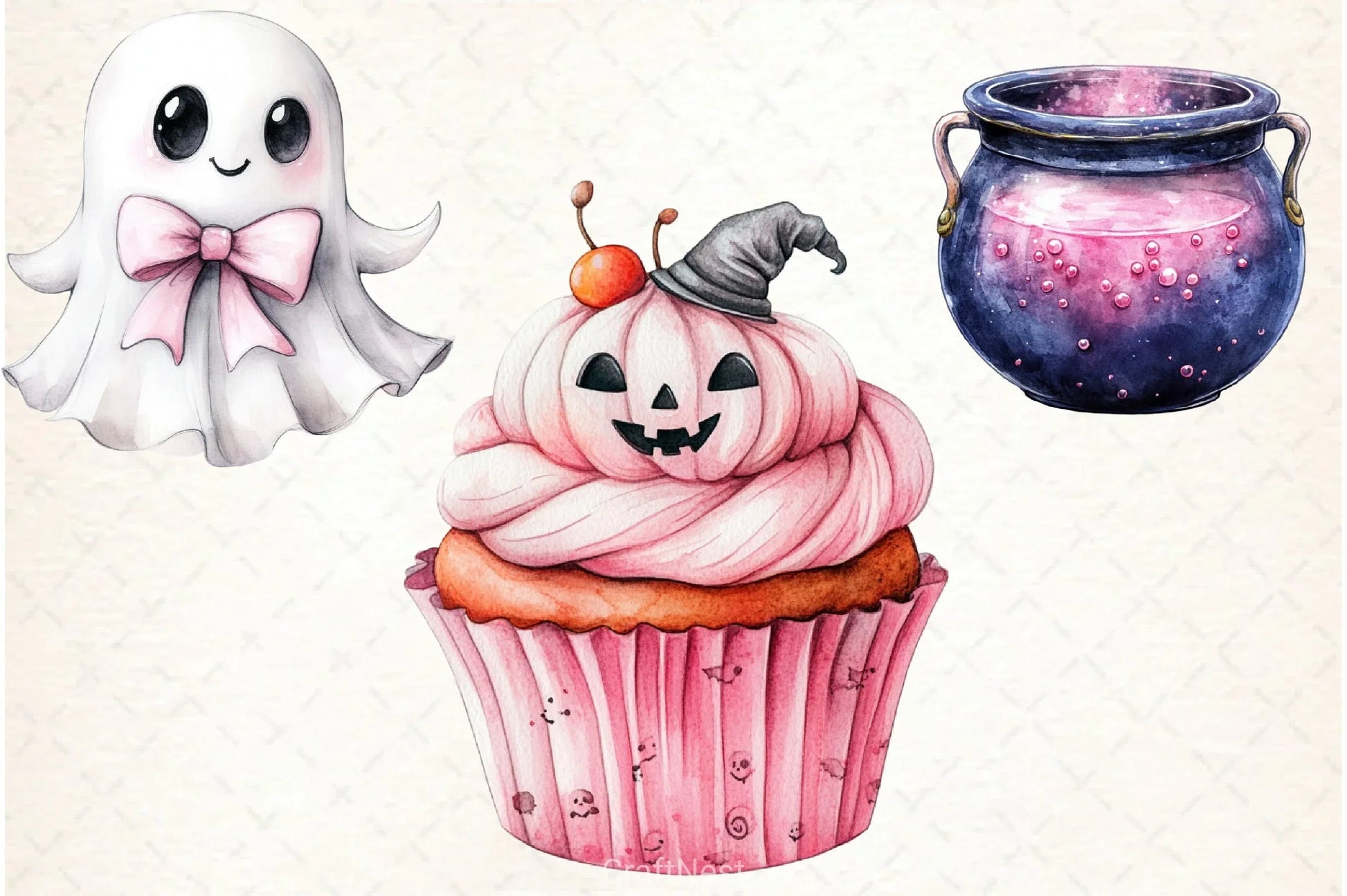 Pink Halloween Clipart Bundle 3 - CraftNest - Digital Crafting and Art