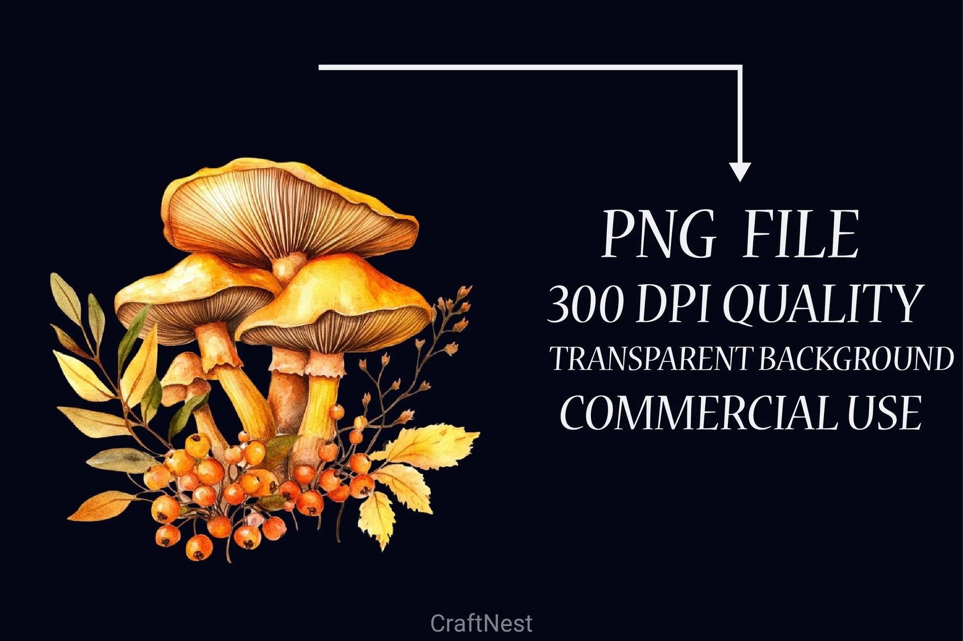 Autumn Mushroom Clipart Bundle - CraftNest - Digital Crafting and Art
