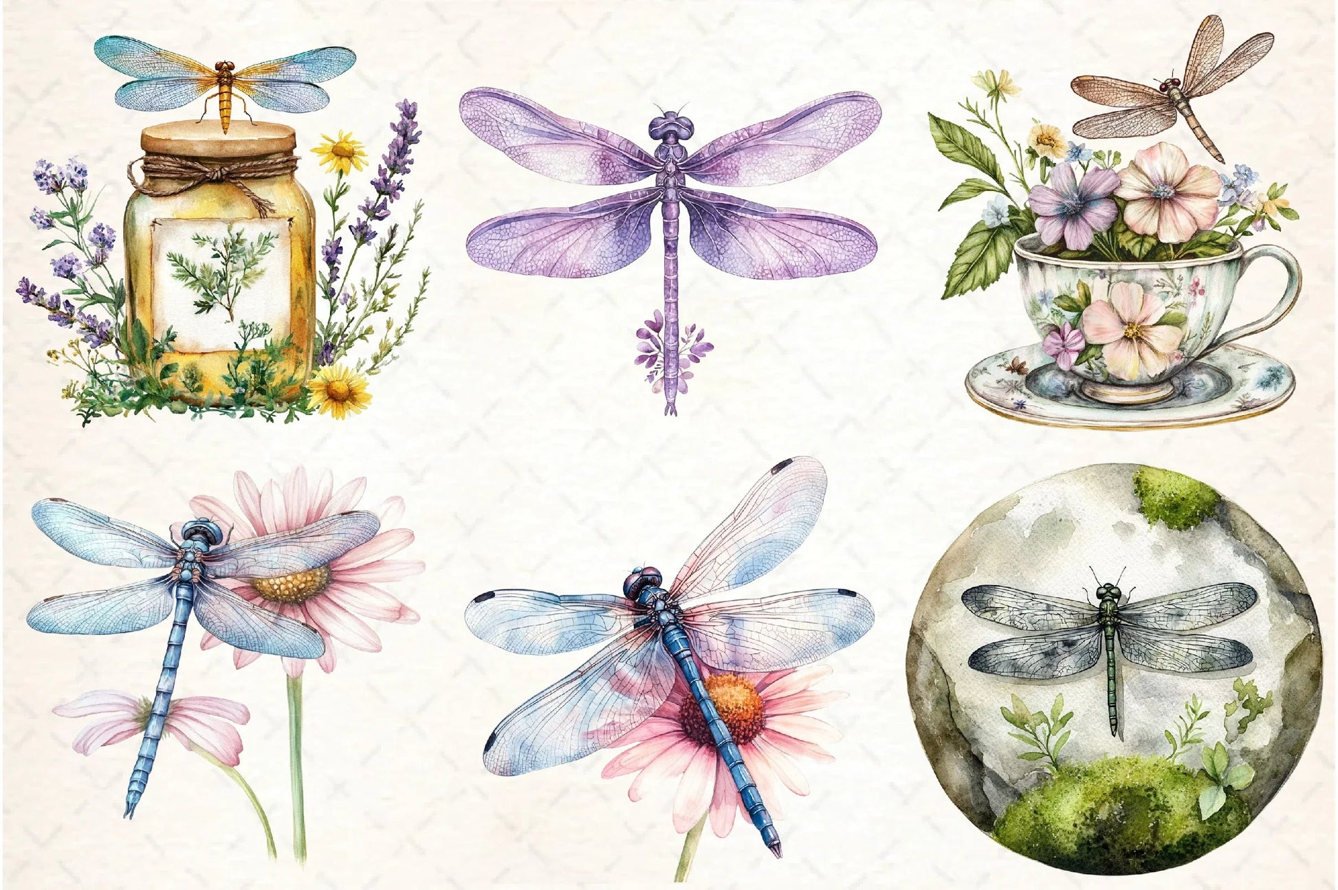 Summer Dragonfly Garden Clipart Bundle - CraftNest - Digital Crafting and Art