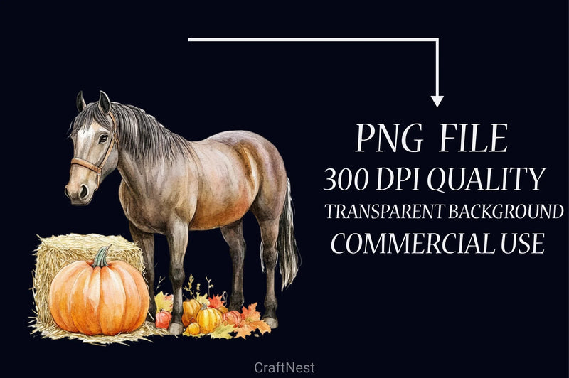 Autumn Brown Horse Clipart Bundle - CraftNest - Digital Crafting and Art