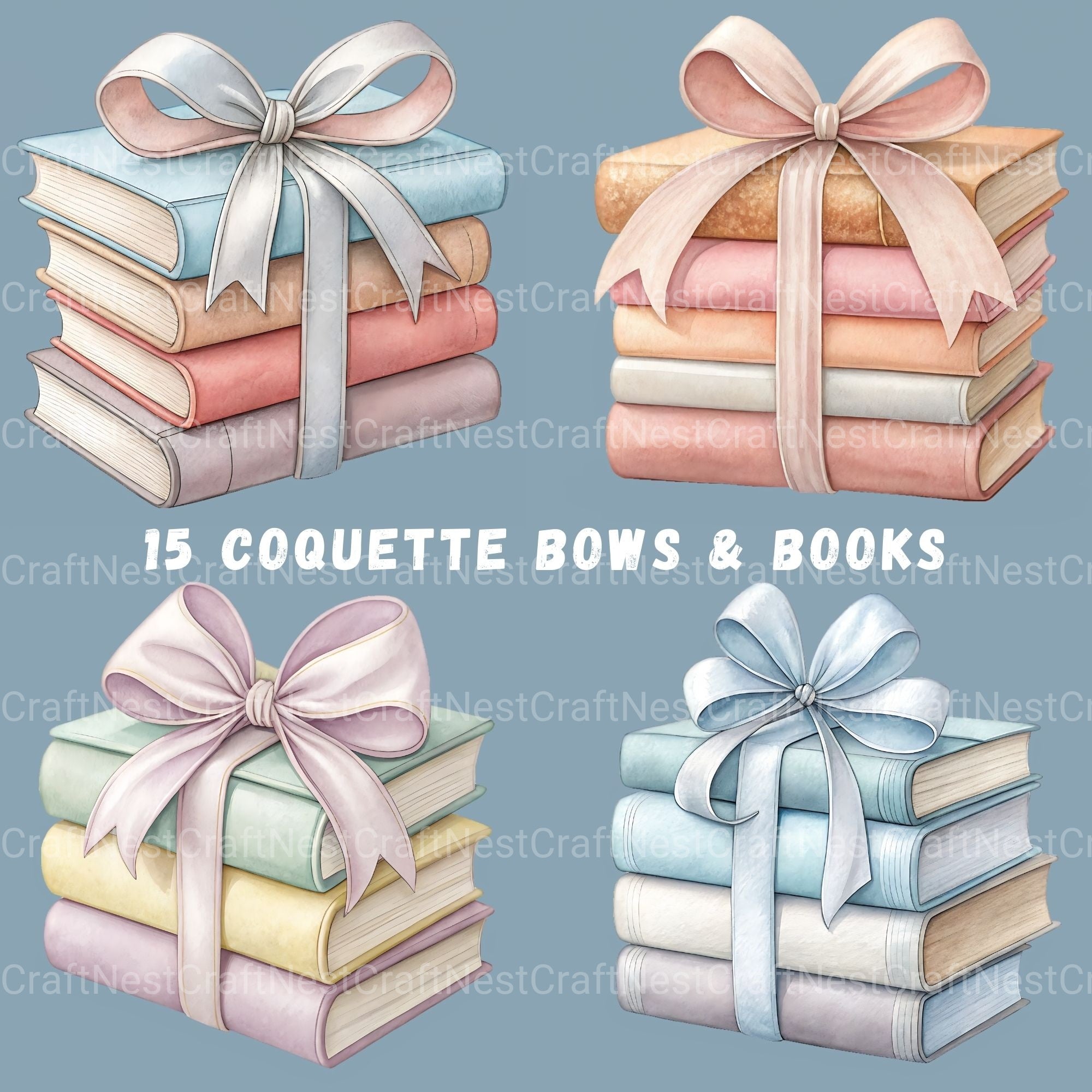 Books N Bows Clipart Bundle
