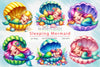 Sleeping Mermaid Clipart Bundle