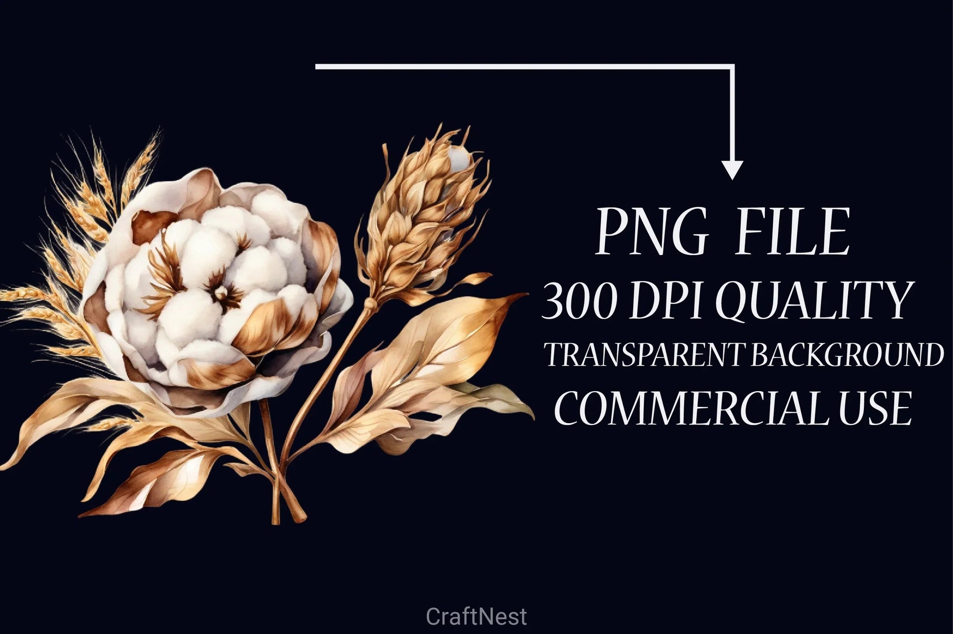 Cotton Flower Clipart Bundle - CraftNest - Digital Crafting and Art