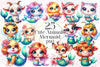 Cute Animals Mermaid Clipart Bundle