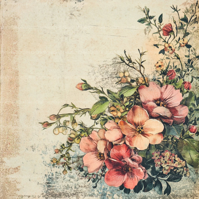 Vintage Floral Collage Clipart Bundle - CraftNest - Digital Crafting and Art
