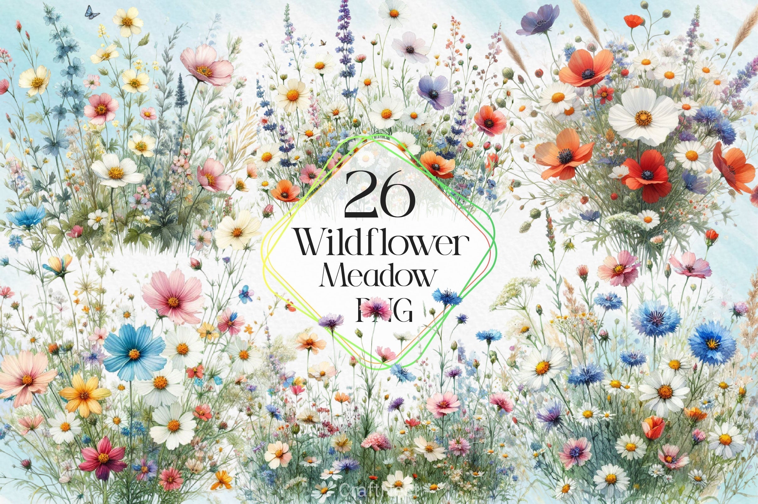 Wildflower Meadow Clipart Bundle 3