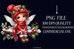 Cute Christmas Fairy Clipart Bundle - CraftNest - Digital Crafting and Art