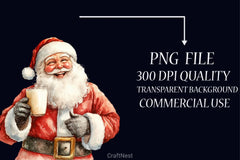 Retro Santa Claus Face Clipart Bundle - CraftNest - Digital Crafting and Art