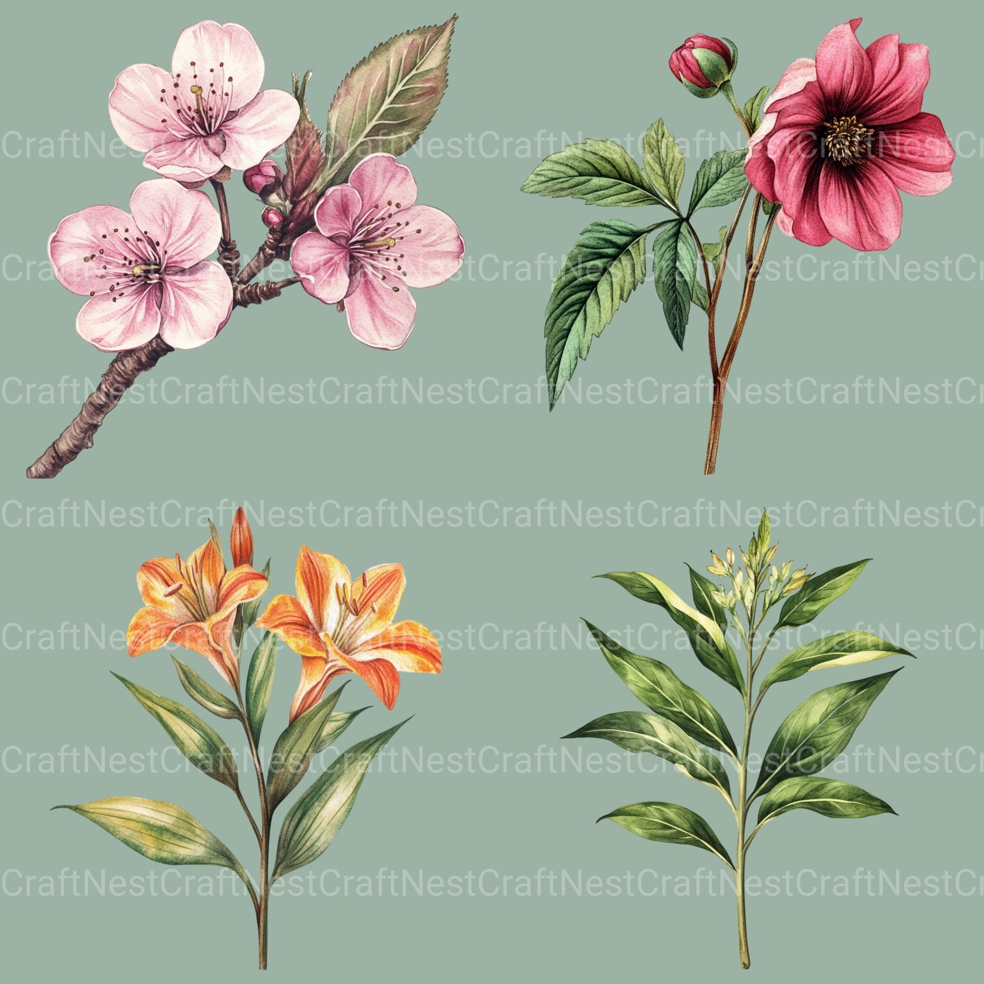 Vintage Botanical Clipart Bundle