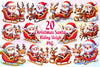Cute Santa Christmas Reindeer Clipart Bundle
