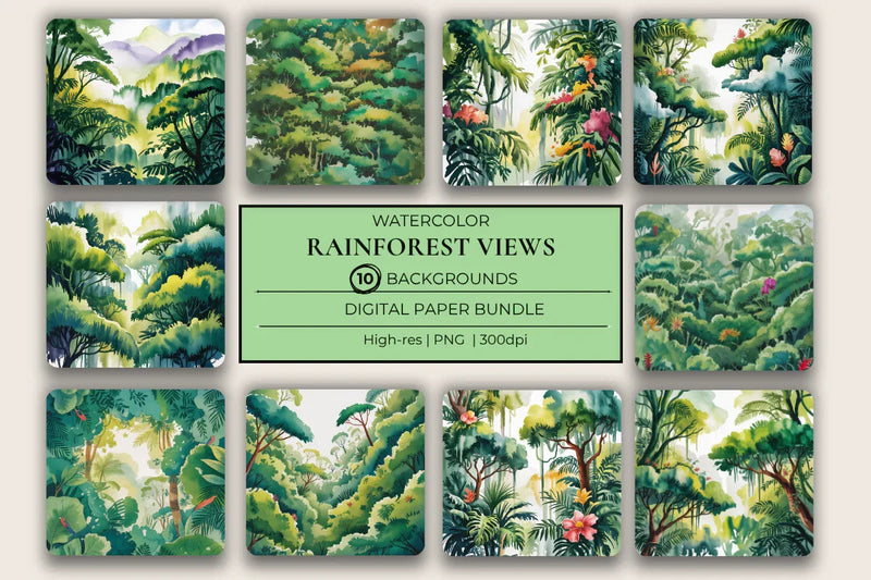 Rainforest Views Background Papers - CraftNest - Digital Crafting and Art