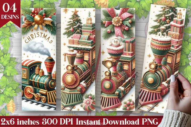 Christmas Train Bookmark Journal - CraftNest - Digital Crafting and Art
