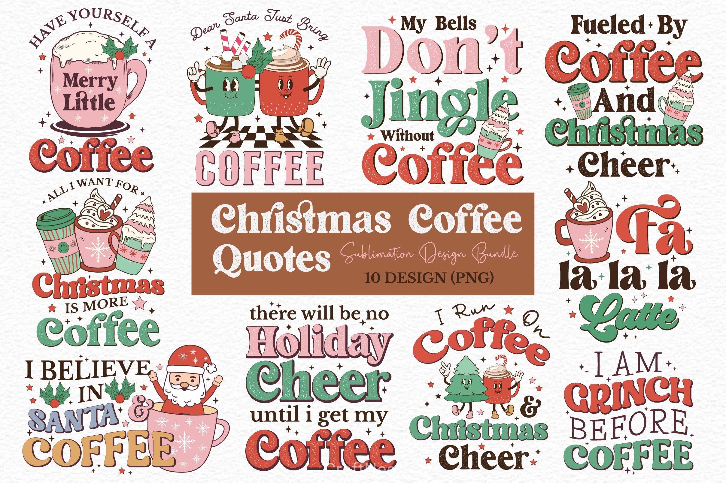 Christmas Coffee Clipart Bundle 4
