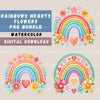 Rainbows Hearts Flowers Clipart Bundle