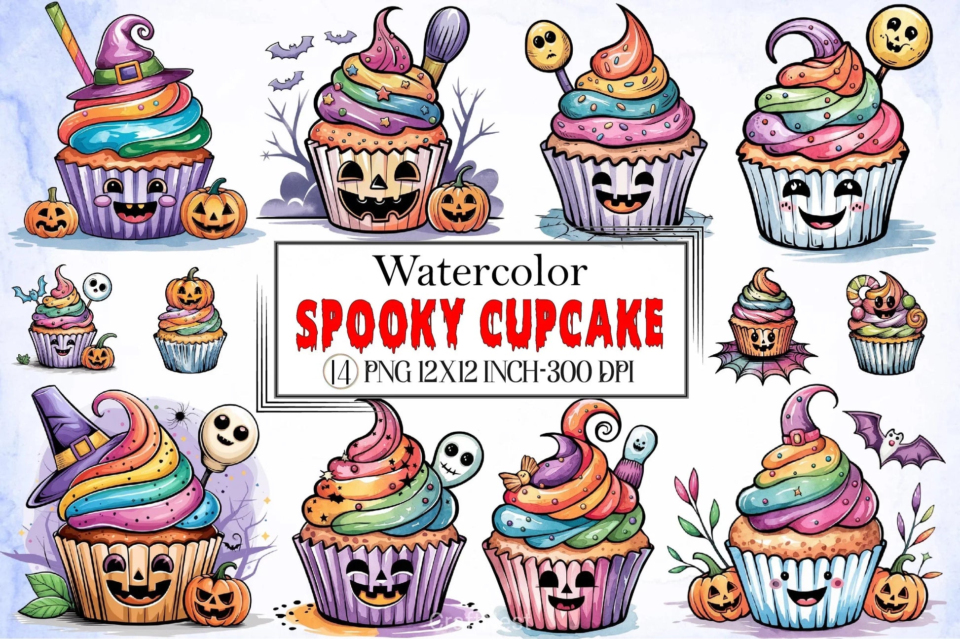 Spooky Cupcake Clipart Bundle - CraftNest - Digital Crafting and Art